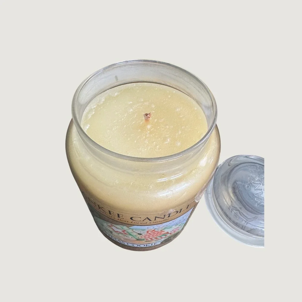 Yankee Candle Christmas Cookie Large Jar Candle 22 oz Single Wick Glass Lid